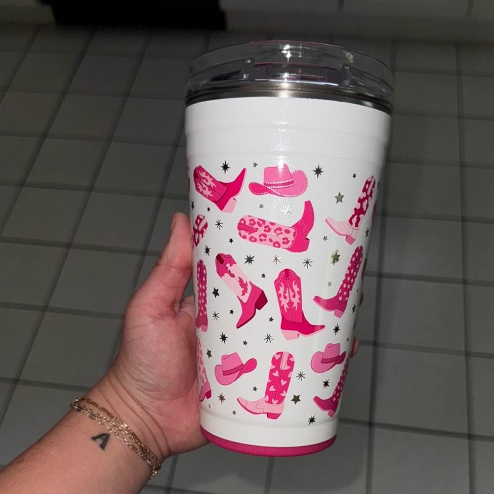 Pink Western Themed Tumbler